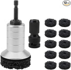 Wheel Hub Resurfacing Kit, Brake Hub Cleaning Tool with 10 Pads, Wheel Stud and Hub Cleaner Fits Power Drill or 1/2" Impact Driven Wrenches, Quick Rust Removal for Lug Studs and Rotors (Alloy Silver)