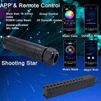 AZIMOM 6W RGBW 550pcs 0.03in 13.1ft Fiber Optic Starlight Headliner Kits with Meteor Shooting Star Fiber Strands Sound Activated Bluetooth/APP Remote Control Starlight