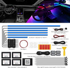 Acrylic Interior Car LED Strip Light with Wireless APP, RGB 18 in 1 with 175 inches 593 LEDs Fiber Optic Ambient Lighting Kits, 16 Million Colors Sound Active Function Car Neon Lights