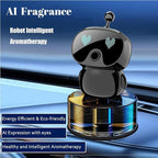Robot Intelligent Aromatherapy Machine, Smart Cute Robot Car Air Freshener - Fine Spray/Fillable/Four-Gear Adjustment/Vibration Sensing/On-Off/Large Capacity Long-Lasting Fragrance/V1 (Black, Cologne)