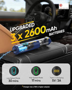 Fanttik V8 Mate Upgraded Cordless Car Vacuum, Portable Mini Vacuum with 13000pa Suction Power, 2 Suction Modes, Type-C Charge, Handheld Vacuum for Car, Small Tasks, Keyboards, Office Desk (Blue)