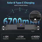 Carpuride Solar Wireless Backup Camera with 7" Monitor Rechargeable 6700mAh Battery 1080P Back Up Cam Auto Sleep, 170°Wide Angle, IP69K Waterproof, Easy Installation for Car, Van, Truck, Trailer, Bus