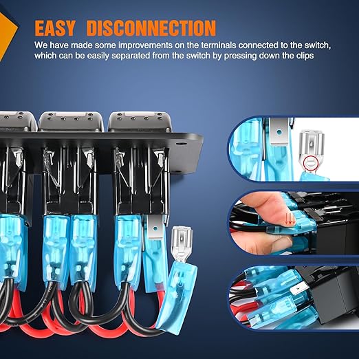 Nilight 2 Gang Rocker Switch Panel with PD Type C and USB Charger Voltmeter 12V SPST ON Off Togglr Switches Panel w/Orange Backlit Waterproof Aluminum for Boats Cars RVs Trucks