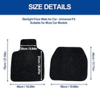 Starlight Floor Mats for Car, LED Fiber Optic Mats with App Control, Universal Fit - Waterproof Washable, Full Set Shiny Starry Sky Non-Slip Car Mat - USB Cable