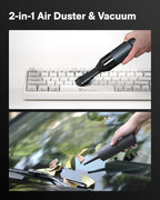 HOTO Handheld Vacuum Cleaner Cordless, Desk Vacuum Cleaner Compressed Electric Air Duster 15000Pa Suction, 4-in-1 Portable Vortex Vacuum Dust Buster Air Blower for Computer, Keyboard, Coffee Grounds