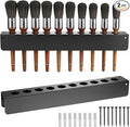 QWORK Car Detailing Brush Holder 10 Hole, 2 Pack Wall Mount Organizer Rack with Screws Heavy Duty Metal Brush Storage for Garage Workshop Auto Detailing Tools Accessories