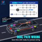 MICTUNING Q1+ MAX 16 Pods Ultra-Bright RGB Rock Lights, Multi-Color Chasing Underglow Lighting, Extensible to 24 Pods, APP Music Sync & DIY Effects, IP68 Waterproof