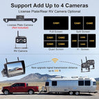 RV Backup Camera Wireless Recording 2 Cameras - Plug and Play Pre-Wired for Furrion System Night Vision 4 Channels HD 1080P 7'' Touch Key Monitor Rear View Camera for Trailer/Trucks/Camper Yakry Y28