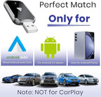 Wireless Android Auto Adapter for Android, Convert Wired to Wireless, Mini Size with Extension USB-C/Type-C, Stable Control & No Delay, Supports Car Original Control
