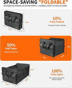 SIBOFUEGO Sturdy Car Trunk Organizer – Large Capacity Trunk Organizer for SUVs & Sedans, Hard-Shell One-Piece Design with Cute Print, Collapsible and Durable Car Organizers (Black Leopard 70L)