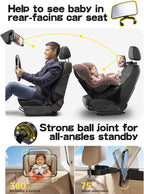 TAZENI Baby Car Mirror Hook Design Ultra Stable Car Seat Mirror for Baby Rear Facing Secure and Shatterproof CarSeat Mirrors 360° Clear View Newborn Essential Accessories