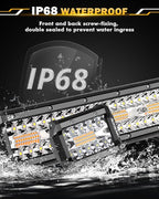 Auxbeam 20 Inch 420W LED Light Bar 2PCS 4 Inch 120W Light Pods, Amber White Strobe Off Road Fog Lights, 6 Modes Memory Reset Function Yellow Spot Flood Driving Work Ditch Lights for Truck Car ATV