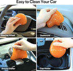 PULIDIKI Car Cleaning Gel for Car Cleaning Putty Car Putty Auto Detailing Tools Car Slime Cleaner Dust Cleaning Gel for Car Interior Cleaner Car Accessories Keyboard Cleaner Orange, 4 Pack (160g Each)