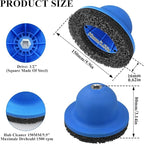 Wheel Hub Grinder Car Wheel Hub Cleaning Brush with 150mm Grinding Wheel Rust Grinding/Cleaning Rotor/Wheel Surface Polish Clean for Cordless/Air Drill (Blue),Wheel hub Grinder