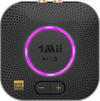 1Mii B06S+ LDAC Bluetooth 5.3 Receiver for Home Stereo Hi-Res Music Streaming, Hi-Fi Wireless Audio Adapter with aptX HD/LL, Long Range, Volume Control, RCA/3.5mm AUX Outputs
