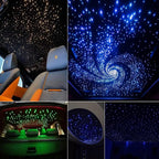 AKEPO 6W Mini Size Music Sync Fiber Optic Starlight Headliner Lights Kit, 295pcs Mixed Size Fibers(0.75+1+1.5mm) 9.8ft/3m App/28key Remote Control Star Ceiling Light Kit