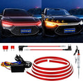 Sequential Turn Signal Led Light Strip Dynamic Scan Start Up Hood Lights Flexible DRL Daytime Running Light for Car,Truck,SUV,Dual Color Red Amber Flowing Switchback 12V 47inch /1.2M (1Set)