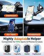 Qifutan Phone Holders for Your Car Cell Phone Mount for Car Mount Windshield Dashboard Air Vent Universal Hands Free Automobile Cell Phone Holder Fit for iPhone Smartphone Camera Mounts