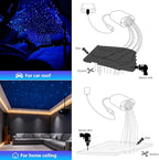 AMKI Mini 6W Starlight Headliner Kit 600pcs 0.03in 13.1ft,Twinkle+Sound Activated Fiber Optic Light 4Lamp Beam Starlight Box APP/Remote Control for Car Home Star Ceiling Decoration