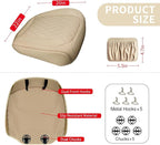 2 Pack Leather Front Car Seat Cover Bottom Car Seat, Anti-Slip and Full Wrap Driver Car Seat Protectors with Storage Pocket, Luxury Waterproof Bottom Auto Seat Cushion for Most Vehicles(Yellow Beige)