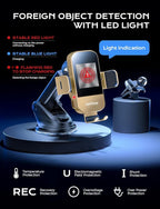 CHGeek Wireless Car Charger, 15W Fast Charging Auto Clamping Car Charger Phone Mount Phone Holder fit for iPhone 15 14 13 12 11 Pro Max Xs, Samsung Galaxy S24 Ultra S23 S22 S21, S20, S10+, Golden