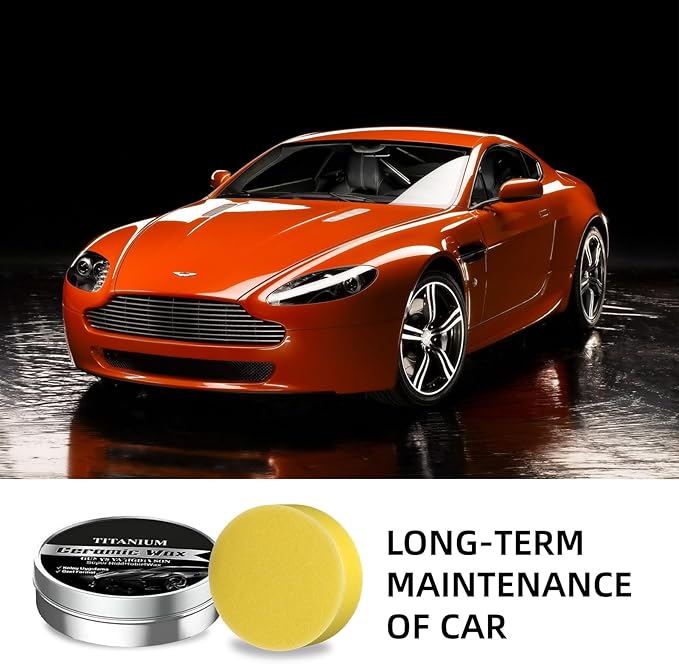 Titanium Ceramic Car Wax,Professional Paint Protection, Waterproof Formula with Graphene, Brazil Wax, Long-Lasting Paint Protection for All Vehicle Types