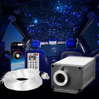 VEVOR 16W Starlight Headliner Kit, 550pcs*0.03in*9.8ft, Twinkle Fiber Optic Star Ceiling Lights for Car Roof, Remote Control, Bluetooth APP, Sound Activated, RGBW Light Engine, for Home Bed Room Decor