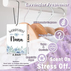 Nana Grandma Gifts Car Air Freshener Accessories 3pcs, World's Best Gifts for Granmda Christmas, Blue Flower Rustic Hanging Scent Lavender Fragrance Card for Women Closet Bathroom Home Decor