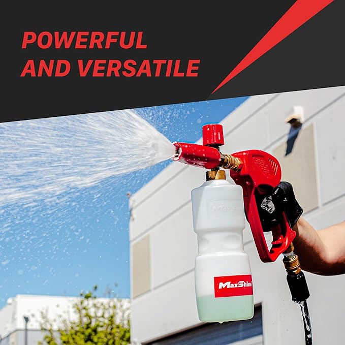 Maxshine Universal Snow Foam Cannon w/Wall Mount - 1/4” Quick Connect Premium Foam Gun for Pressure Washer, Ideal for Car, Home, Boat, Motorcycle & RV Wash - Premium Auto Detailing Accessories