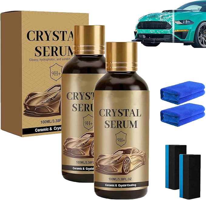 PTZ Crystal Serum, PTZ Crystal Serum for Cars, Ceramic Car Coating Kit, Advanced Graphene Ceramic Coating for Cars, 9h Graphene Coating for Auto Car Detailing (2Pcs)