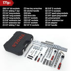 Hantinstom Ultimate Sockets Set Comprehensive Hand Tool Set Perfect for Home Essentials College Dorm Car Emergency Kit Ideal Apartment Essentials & Men’s Tools Gift