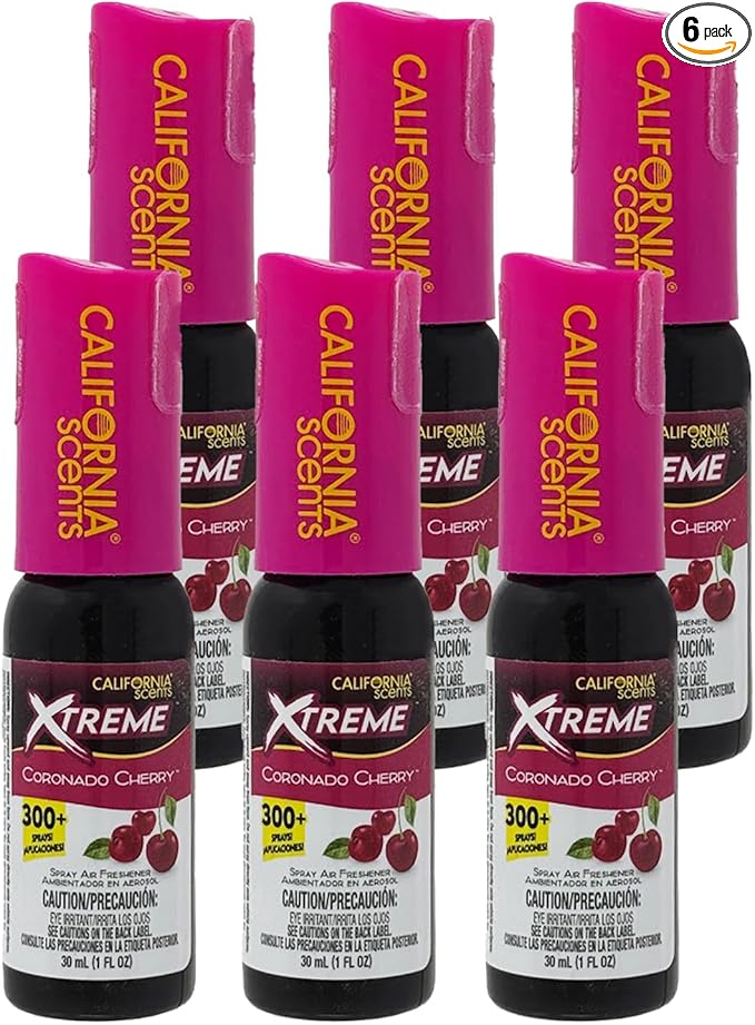 California Scents Xtreme 1 oz. Spray Air Freshener, Coronado Cherry, 6 Packs