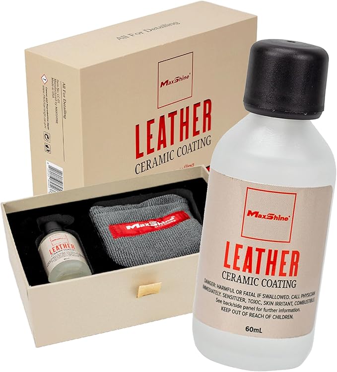 Maxshine Leather Ceramic Coating LC-01 | 60mL Single Bottle, Hydrophobic, UV Shield, Easy to Clean | Interior Protection for Car Leather & Vinyl