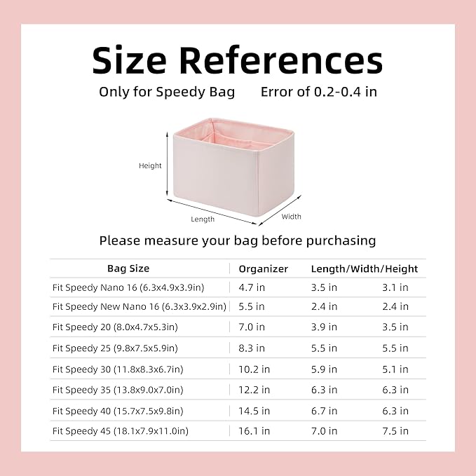 DGAZ Custom Purse Organizer Insert For LV Speedy Bags, Silky Smooth Bag Organizer, Luxury Handbag & Tote Shaper