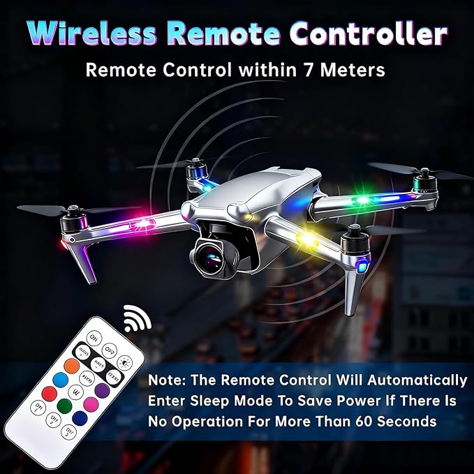 Upgraded 4-lamp high-Brightness 8-Group Wireless LED Warning Strobe Lights |8 Colors, Waterproof Lights with Remote Control| Wireless led Strobe Lights for Cars, Motorcycles, Bicycles and Drones (8)