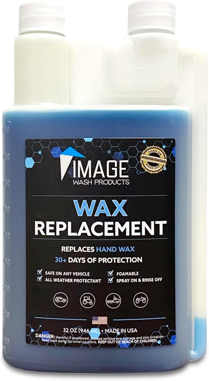 Image Wash Wax Replacement Foamable – Concentrated Spray Wax & Protectant for Cars, Trucks, RVs, Boats,Ceramic & Waxed Surfaces. ((32 Fl Oz (Pack of 1)))