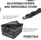 FORTEM Trunk Organizer For SUV Car Trunk Organizer, Foldable Storage, Car Accessories for Women Men, Collapsible Bag, Perfect Christmas Gifts, 600D Oxford, Non Slip Bottom, Straps, Soft Cover (65L)