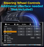 PLZ 7" Wireless Double Din Car Stereo Apple Carplay Radio QLED Screen for Car, Android Auto, Bluetooth 5.3, Fast Charger, 1080P Backup Camera, 4.2 Channel Outputs 240W, 2 Subwoofer