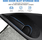 Canvcle Car Door Side Storage Box and Trash Can for 2020-2024 Tesla Model Y (Not for Juniper) Accessories Front Rear Door Insert Tray Organizer Slot Storage Protector with Trash Can 6PCS