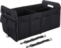 titiyiof Trunk Organizer For Suv & Sedan,Car Organizers and Storage, Waterproof Collapsible & Adjustable Straps,75L Sturdy Car Organization for Car Accessories, Tools,Sundries,2-3 Compartment（Black）