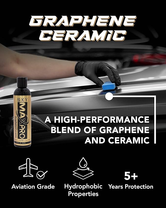 Ceramic Graphene Shield Coating 5 Years High Deep Gloss Protection Repels Water and Dirt