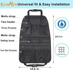ECWKVN Car Seat Back Organizer, Heavy Duty Back Seat Organizer with Multiple Storage Pockets, Work Truck & SUV Seat Back Storage Bag for Tools, Tablet, Bottles & Essentials – Universal Fit