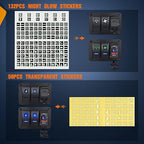 Nilight 2 Gang Rocker Switch Box 12V SPST ON Off PD Type C and QC 3.0 USB Charger Voltmeter Waterproof Aluminum Panel DIY Stickers for Boats Cars RVs Trucks