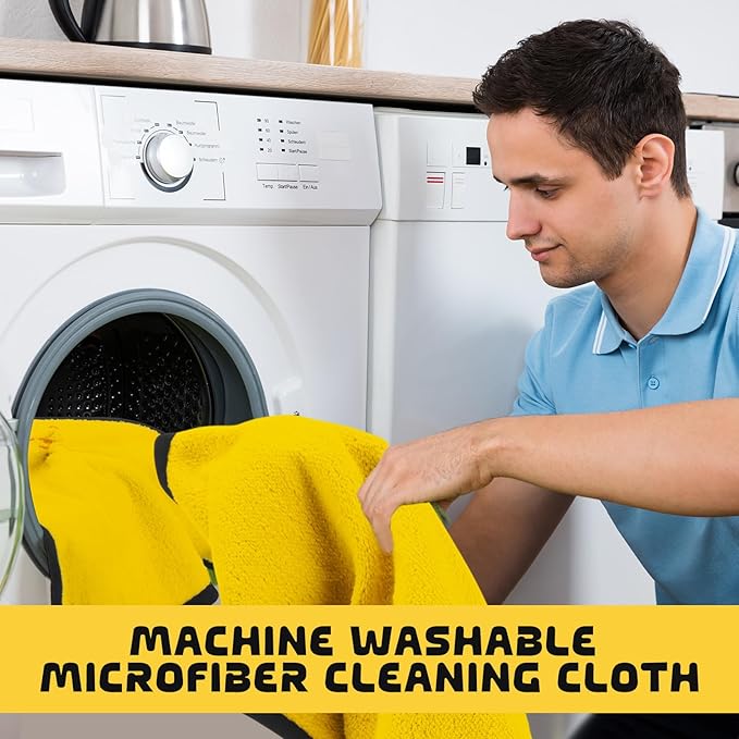 Tallew 50 Pcs Microfiber Towels:16"x16" Microfiber Drying Towels Bulk Micro Fiber Car Cleaning Cloth for Cars Drying Washing Polishing Office Windows Cleaning Household Supplies (Yellow)