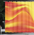Ambesonne Orange Shower Curtain, Digital Waves with Different Tones with Motion Effect Smooth Hot Lines Art Print, Cloth Fabric Bathroom Decor Set with Hooks, 69" W x 75" L, Burnt Orange