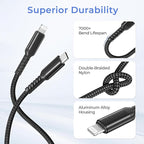 Basesailor USB C to Lightning Charger Cable 6.6ft with USB A Adapter,Type C Power Delivery PD Fast Charging Cord for iPhone 11 12 13 14 Mini Pro Max,SE,iPad 8th 9th Generation
