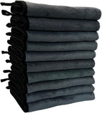 Deluxe Premium Microfiber Towels (Pack of 10) Ultra-Absorbent Soft Polishing Drying Cleaning Washable Durable Thick Professional Car Wax Cloth Household Cleaning 600GSM Dual-Sided Gray Yellow