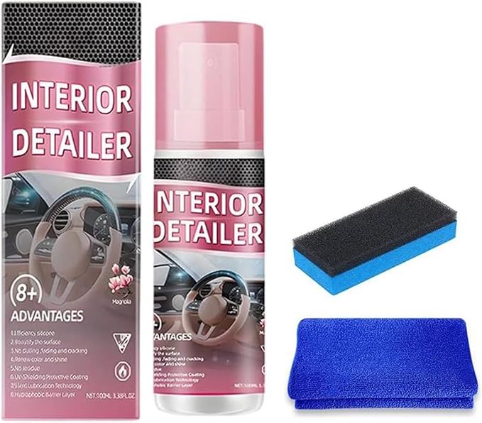 Polishing Cleaner Car Interior, 2026 Upgrade Car Interior Cleaner Spray, All Purpose Car Interior Detailer Cleaner for Dashboards, Seats, Leather, Plastic-1PC