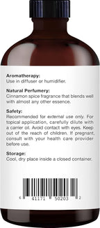 Majestic Pure Essential Oil with Glass Dropper - 100% Pure and Natural - Essential Oils for Diffuser, Aromatherapy, Soap and Candle Making, Cinnamon Essential Oil, Cinnamon Oil, 4 Fl Oz
