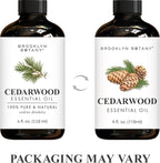 Brooklyn Botany Cedarwood Essential Oil - Huge 4 Fl Oz - 100% Pure and Natural - Premium Grade with Dropper - for Aromatherapy and Diffuser